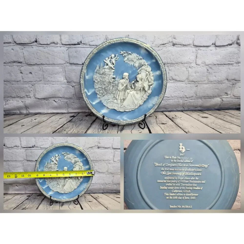 Set of 3 Bradford Exchange Collector's Plate The Love Sonnets of Shakespeare - Picture 3 of 4